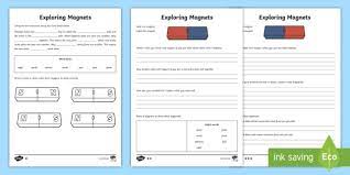 Did you know that the earth is like a giant magnet? Exploring 2 Bar Magnets Differentiated Worksheets