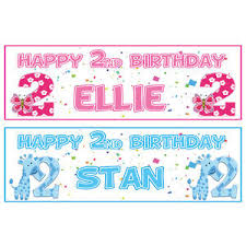 When you are at home you always smile due to watching the cuteness and laugh your baby boy. 2 Personalised Happy 2nd Birthday Banners Boy Or Girl Pink Or Blue Ebay