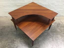 Willett Cherry Mid Century Modern Corner Table Two Tier Vintage Mad Men Eames Era Decor Mid Century Modern Mid Century Decor