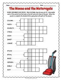 The Mouse And The Motorcycle Activities Mouse And The Motorcycle Kids Crossword Puzzles Activities