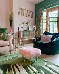 A pink and green home. Living Room Decor Pink Pink Green Living Room With Luxe Glam Decor In 2020 Living Room Green Pink Living Room Apartment Decor