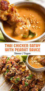 Thai Satay De Poulet Avec Sauce Aux Arachides Alimentation Saine Satay Recipe Thai Chicken Satay Recipes