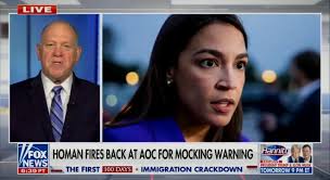 Tom Homan announced that he ask the DOJ to investigate AOC. FOX anchor:  "Heard you talking about AOC over the weekend. Do you believe she is  breaking the law?" Tom Homan: "I'll