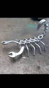 Welded Art Scorpion Made From Nuts Bolts And Two Wrenches Scrap Metal Art Welding Art Projects Metal Art