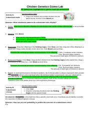 Chicken genetics with the chicken genetics gizmo™, you will study how codominance affects the inheritance of certain traits. Chickengenetics Codominance Chicken Genetics Gizmo Lab All Questions Highlighted In Green Must Be Answered Activity A Codominant Traits Get The Course Hero