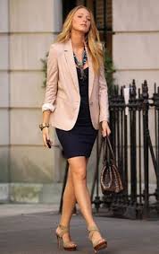 Boyfriend Blazer Over Complimentary Dress Love The Whole Outfit Would Work For A Casual Event Not Professional Work Outfit Work Fashion Professional Outfits