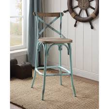 The scooped seats are crafted of solid pine. Acme Furniture Zaire Industrial Metal Counter Height Bar Stool With Wood Seat A1 Furniture Mattress Bar Stools