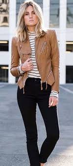 40 Fall Leather Jacket Outfit Ideas 2018 For Women Leather Jacket Outfits Brown Jacket Outfit