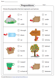 Free printable prepositions #worksheets for kindergarten that allow your kids or students to form a sentence with suitable prepositions in given blanks. Hello There Prepositions Visit Math Worksheets 4 Kids Facebook