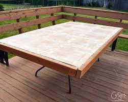 Broken Patio Table Top But The Base Is Still Fine Make A Replacement Tabletop With Some Lumber And Tile For A Patio Table Top Patio Table Outdoor Patio Table