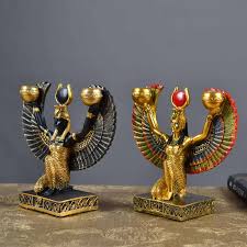 Isis goddess ancient egypt crewneck sweatshirt teepublic. Egyptian Mythology Isis Goddess Sculpture Souvenirs Queen Candleholder Decoration Creative Living Room Desktop Figurines Candle Holders Aliexpress