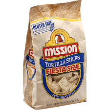 These tortilla chips are made with the simple ingredients of corn, oil, salt. Mission Tortilla Strips Restaurant Style Fiesta Size Tortilla Price Cutter
