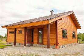 The exterior of the pool house is shingled, with bracketed rakes, exposed rafter tails and a cupola. China Log Houses Prefab Wooden House Villa Cheap Prefab Home Log Cabin Tiny House China Wood Prefab House Decorate Material