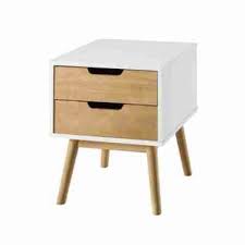 Chevet Scandinave 2 Tiroirs Maela Bois Massif Bois Massif Bois Massif