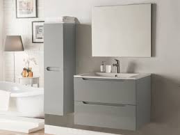 Meuble de salle de bain 2 tiroirs blanc et chene gris vasque. Meubles Salle De Bain Sous Vasque Colonne Stefanie Laque Gris