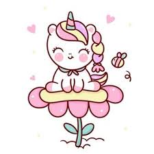 Cute Unicorn Cartoon On Flower With Bee Kawaii Animal Em 2020 Ilustracao De Unicornio Unicornio Desenho Unicornio Bonito