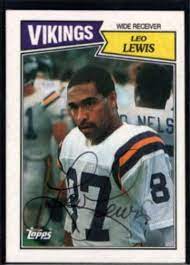 1987 Topps Leo Lewis Football Autographed Trading Card Football Autograph Football Trading Cards Football