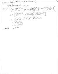 To view the expert answer to this question create your free account. In Any Triangle Abc Prove That A 2 B 2 C 2 2 Bc Cos A Cacos B Abcos C