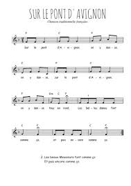 Sur Le Pont D Avignon Partition Gratuite Chanson Partitions De Chansons Chansons Piano