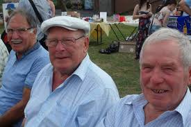 My brother Wesley and daylight driller Joe Adrian in 1967, Tom Brown  Drilling Rig 11.
