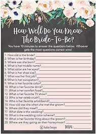 What is the bride's favorite candy? Amazon Com 25 Floral How Well Do You Know The Bride Bridal Wedding Shower Or Bachelorette Party Game Flowers Who Knows The Best Does The Groom Couples Guessing Question Set Of Cards Pack