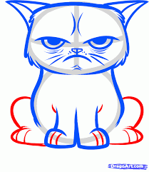 How To Draw A Cartoon Grumpy Cat Google Search Grumpy Cat Art Grumpy Cat Christmas Grumpy Cat