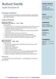 Audit Assistant Resume Samples Qwikresume