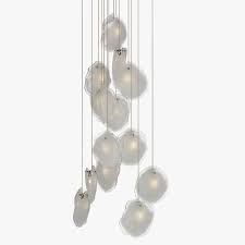 Designed and produced by shakuff, the drop pendant features ripple glass that creates a striking glow in any room. 3d Model Shakuff Crystal Shell Staggered Chandalier