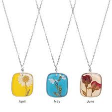 Birth Month Flower Necklace Australia Birth Month Flower Necklaces Birthday Jewelry Birth Month Flowers Month Flowers Pressed Flower Necklace