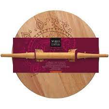 Kitchen Craft World Of Flavours Indian Wooden Chapati Roti Puri Rolling Board Rolling Pin Bread Pastry Making Gift Set Kit Kitchen Crafts Chapati Rolling Pin