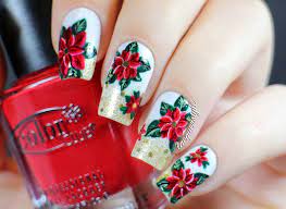 Lacquerstyle Com Festive Poinsettia Nails Christmas Nails Holiday Nails Xmas Nails