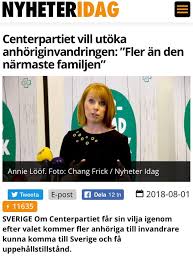 She has been a member of the riksdag, representing her home constituency of jönköping county, since 2006, and leader of the centre party since 2011. Avga Annie Loof Nu Ska Det In 30 Miljoner Muslimer Facebook
