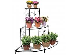 Best Price On Nuha Metal 3 Tier Black Plant Stand Flower Pot Rack Dealbates Best Online Deals And Offers In India