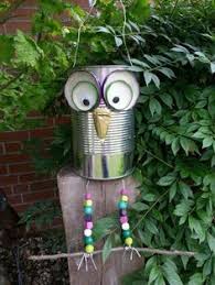 Eule Aus Dosen Und Deckeln Hubsche Gartendeko Blechdosen Basteln Deko Basteln
