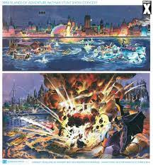 Batman Stunt Show Islands Of Adventure Universal Orlando Resort The Goddard Group Islands Of Adventure Concept Art Theme Park