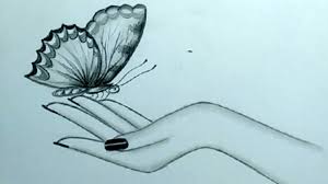 Drawing realistically can be tags: Cute Pencil Sketch Drawing Idea Beautiful Butterfly On Hand Youtube