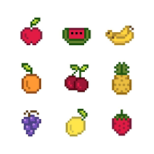 Download Collection Of Mixed Pixelated Fruits For Free 아이콘 과일 디자인