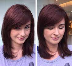 Bangs can take years off a face, and layers can both lighten thick hair and add loads of body to fine hair. 40 Universal Shoulder Length Hair With Bangs Ideas