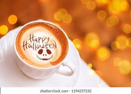 With the temps dropping and fall holidays right around the corner, our thoughts turn to coffee more. Cup Coffee Inscription Happy Halloween Stock Photo Edit Now 1194237232