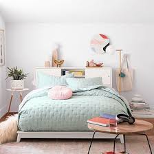 Mid Century Headboard Storage Platform Bed White Make a real statement with a midcentury modern headboard.