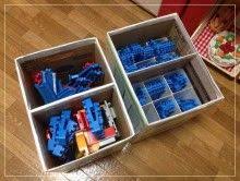 段ボールでプラレール収納 プラレール 収納 クリスマス オーナメント 収納