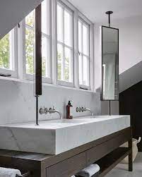 Signaturehardware.com has been visited by 10k+ users in the past month Who Says Your Bathroom Mirror Has To Be On The Wall I Love The Idea Of These Ceiling Mounted Mirrors Ikea Bathroom Mirror Bathroom Mirror Bathroom Design