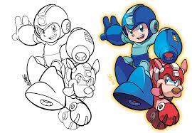 Inks To Colors Mega Man And Rush By Herms85 On Deviantart 1 2 3 4 5 6. inks to colors mega man and rush by