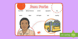 Students make their own bus craft and flip book and write about rosa parks and her legacy. Rosa Parks Colouring Page