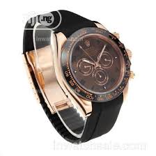 .black rose gold solid curved end link for rolex submariner daytona gmt watch band strap rubber leather enjoy ✓free shipping worldwide! Rolex Daytona Chronograph Rose Gold Black Chain Rubber Strap Watch In Lagos State Watches Okrash G Ventures Jiji Ng