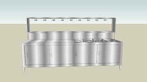 Large Preview Of 3d Model Of Steam Table And Prep Station Steam Tables Restaurant Equipment Kitchen Equipment