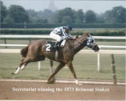 Secretariat Winning The 1973 Belmont Stakes Close Up