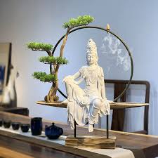 Chinese buddha canvas painting solemn joss statue canvas prints modern buddhist art decor living room bed room decoration goods buy canvas image. Free Guanyin Buddha Statue New Chinese Zen Decoration Living Room Study Entrance Office Home Furnishing Soft