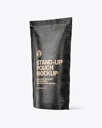 Kraft Paper Stand Up Pouch Mockup In Pouch Mockups On Yellow Images Object Mockups