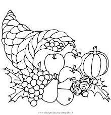 Tanti disegni di frutta e foglie autunnali da far colorare ai bambini a casa o a scuola: Disegno Cornucopia 2 Alimenti Da Colorare